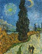 Vincent Van Gogh Road with Cypress and Star China oil painting reproduction